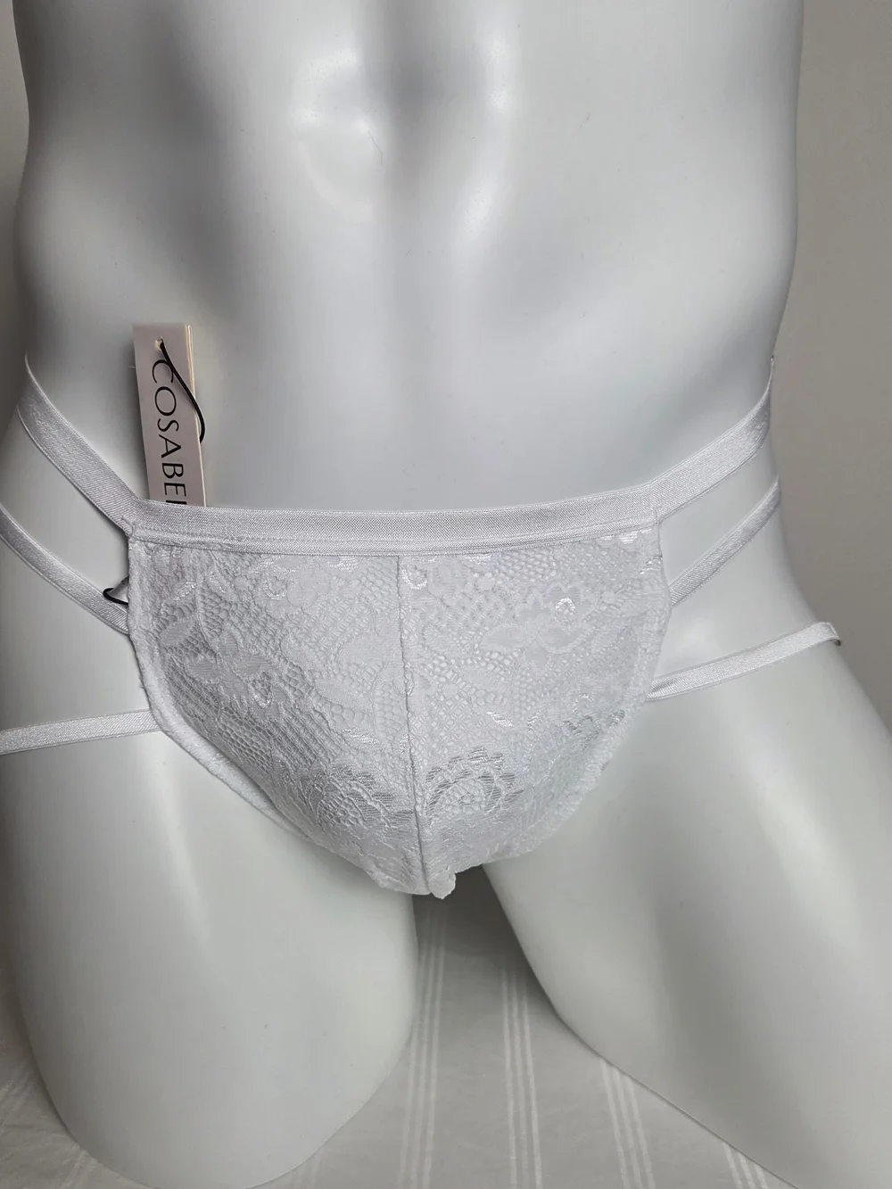 Cosabella Men's White Strappy Lace Briefs
